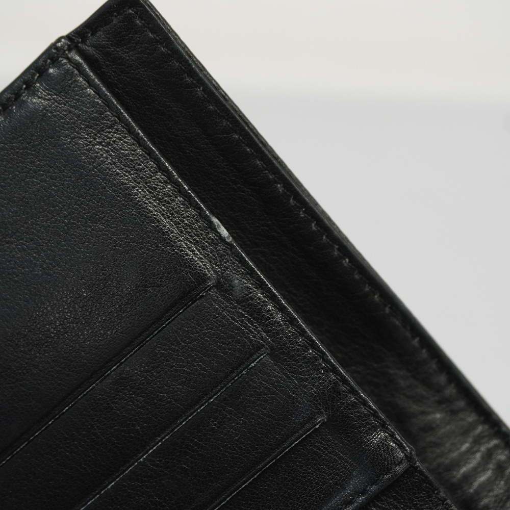 Auth Chanel Bi-fold Wallet Gold Metal Women's Caviar Leather Black - Picture 9 of 15